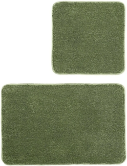 Kleine Wolke Badematte RELAX, Höhe 30 mm, rutschhemmend beschichtet, fußbodenheizungsgeeignet, Polyacryl, quadratisch, 2er-Set 50x50 cm / 55x85 cm, Badteppich, Uni Farben, rechteckig, rund & als Set erhältlich