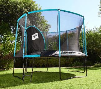 TP Toys Trampolin 'Genius 12' | inkl. Sicherheitsnetz | Schwarz/blau | 365x365x269 cm