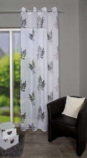 HOME WOHNIDEEN Gardine BAMBOU, Ösen (1 St), transparent, HxB: 245x140, ÖSENSCHAL DRUCK BLÄTTER