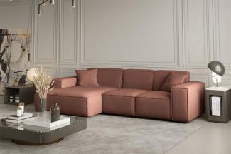 Ecksofa Designersofa CELES in Stoff Opera Velvet Kupferbraun Ottomane Links