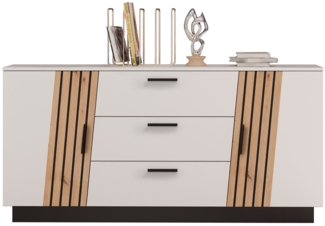 Sideboard Jacky 160x44x80 Weiss/Artisan Eiche 10301
