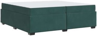 vidaXL Bettgestell mit Matratze Dunkelgrün 200 x 200 cm Samt 3399311