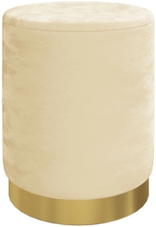 vidaXL Runder Aufbewahrungshocker Aprikose Samt 31 x 37 cm 340287