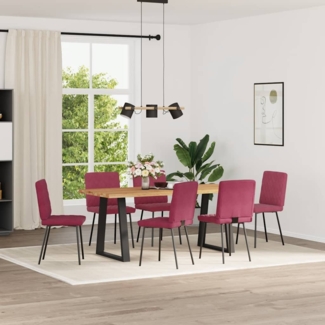 vidaXL Esszimmerstühle 6 Stk. Weinrot Samt 3315478