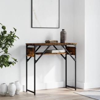 vidaXL Konsolentisch mit Ablage Räuchereiche 75x30x75cm Holzwerkstoff 837799