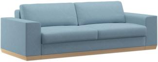 Casa Padrino Schlafsofa Hellblau / Naturfarben 240x100 x H. 80 cm