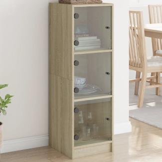 vidaXL Highboard mit Glastüren Sonoma-Eiche 35x37x109 cm