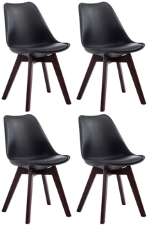 TPFLiving Besucherstuhl Bornova Two (Pflegeleichte Oberflächen & robuste Materialien, 4 St), Maße (TxBxH): 55 x 48 x 84cm - Farbe: schwarz