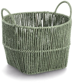 Zeller Present Aufbewahrungskorb, Papiergeflecht, salbei, ca. Ø 30 x 21 cm