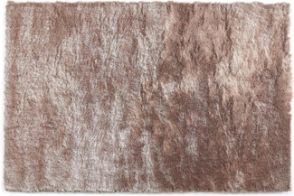 Vente-unique - Hochflorteppich ultraweich - 160 x 230 cm - Taupe mit Beige-Schimmer - DOLCE