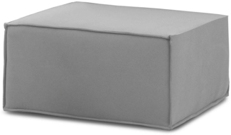 Dmora Avolasca-Pouf, Wohnzimmer-Pouf, Relaxsessel aus gepolstertem Stoff, 100 % Made in Italy, 80 x 70 x 43 cm, Grau