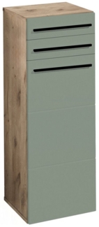 BEGA BBK Badkommode 1 Tür, 2 Schübe, schilfgrün / viking oak Dekor - 34 x 104 x 31 cm (BxHxT)