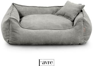 FAVRE Tierbett Hundebett Lucky mit abnehmbarem, waschbarem Cord-Bezug, 100% Polyester, verschiedene Größen, Gratis Kopfkissen