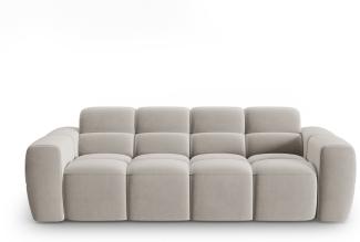 Micadoni Sofa Lisa 3-Sitzer Samtstoff Helles Beige