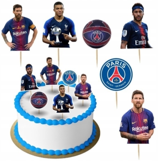 Festivalartikel Tortenstecker Messi Mbappe Topper Set 6 Stk Geburstag Torten Deko Kuchen Junge