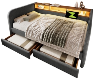 BlingBin Daybett Tagesbett Schlafsofa (1 tlg), 140x190 cm mit 2 Schubladen und Stauraum-Kopfteil