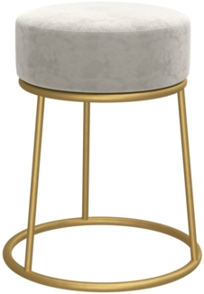 vidaXL Runder Hocker Hellgrau Samt 340255