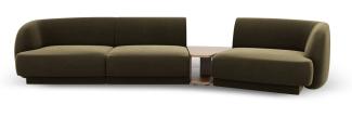 Micadoni Modulares Sofa Miley 3-Sitzer Rechts Samtstoff Grün