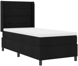vidaXL Boxspringbett mit Matratze & LED in Schwarz, 100x200 cm aus Stoff 3343492