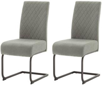 2 x Stuhl Derry grau Freischwinger Chenille