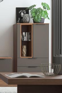 Highboard Alicante Kommode 76cm walnuss schwarzgrau