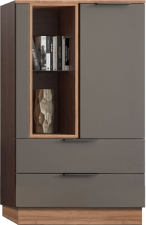 Highboard Alicante Kommode 76cm walnuss schwarzgrau