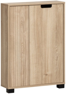 Schildmeyer Highboard Emmik 159448, weiß Eiche Dekor/gestreift, 59,8 x 19,5 x 85,2 cm