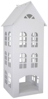 Grafelstein Kerzenlaterne Laterne WHITE HOME weiß Haus aus Metall H45cm Dekohaus