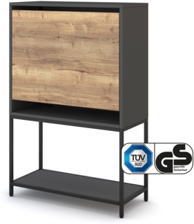 ASSMANN Sekretär Cubas Premium Schwarz 80x36x121cm Metall Holz