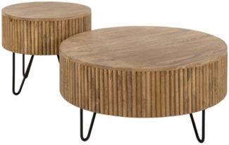 KAWOLA Couchtisch LORENA (Set, 2-St), Mangoholz braun