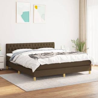 vidaXL Boxspringbett mit Matratze Dunkelbraun 180x200 cm Stoff 3140876