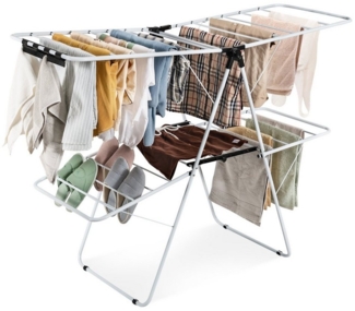 COSTWAY Turmwäscheständer, klappbar platzsparend, höhenverstellbare Flügeln