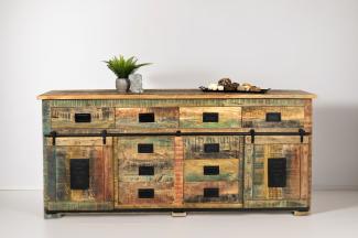 Sideboard Kommode Mango massiv vielfarbig 200 x 90 x 45 cm LIBRO 134902222