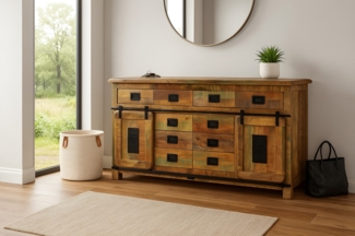 Sideboard Kommode Mango massiv vielfarbig 200 x 90 x 45 cm LIBRO 134902222