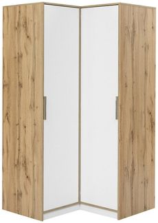 Beautysofa Eckschrank LIVO mit 2 Drehtüren, 2 Kleiderstangen und Regale, (Zur Auswahl in zwei modernen Farbkombinationen) Breite: 108 cm