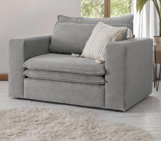 Loveseat Sessel Pesaro in grau Cord 125 cm