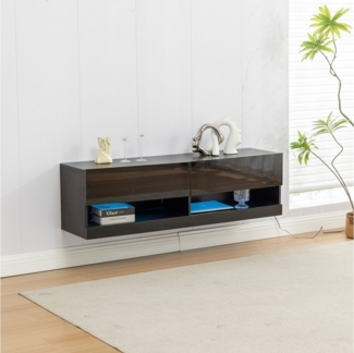 Thanaddo TV-Bank TV Lowboard mit LED Hängend Sideboard 140cm, Hochglanz Fernsehschrank, Breite 140cm