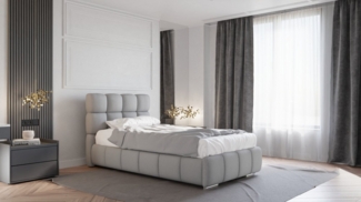 PANDA MÖBEL GmbH Polsterbett BLISS Luxus-Bett mit Bettkasten