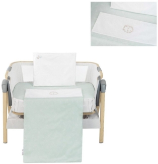 Kikkaboo Babywiege Bettwäsche-Set 5-tlg, Decke 85x55, Kissen 45x35, Laken grün