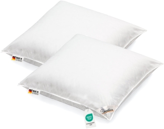 2 Stück Kopfkissen waschbar Allergiker Baumwollbezug Klimafaser 80x80