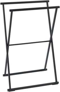 WENKO LAVA Handtuchständer, Schwarz matt, klappbar