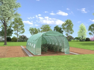 Vente-unique - Foliengewächshaus Folientunnel - 18 m² - 600 x 300 x 200 cm - Stahl - IPOMEA
