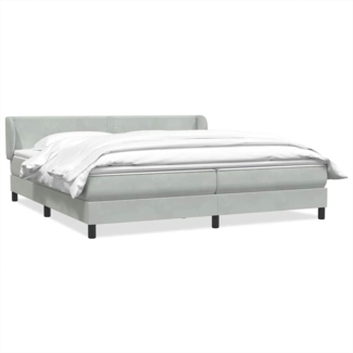 vidaXL Boxspringbett mit Matratzen Hellgrau 180x210 cm Samt 3317451