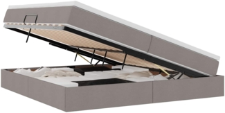 vidaXL Aufbewahrungsbett mit Matratze Taupe 200 x 200 cm Polyester 3370251
