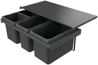 Naber 8013394 Abfallsammler Cox Stand-UP® 280 S/800-4 ohne Biodeckel, anthrazit, 42 (1x16/1x12/2x7) Liter / 80 cm Schrankbreite