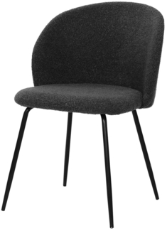 2er Set Stühle Sit&Chairs 60 x 78 x 48 cm Polyester Metall Schwarz