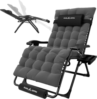 UDPATIO Sonnenliege Klappbar Mit Getränkehalter & Auflage, 78cm Extra