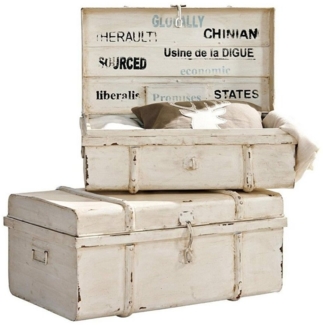 Mirabeau Truhe Truhen 2er Set Riga antikweiß