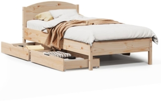 vidaXL Massivholzbett ohne Matratze 75x190 cm Kiefernholz 3301851