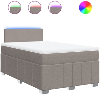 vidaXL Boxspringbett mit Matratze Taupe 120x200 cm Stoff 3289332